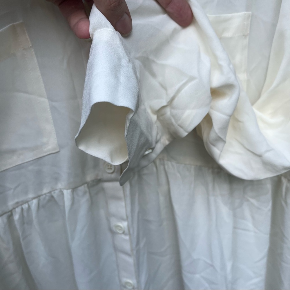 🤍 Flowy White Maternity Button-Down Blouse – Light, Airy & Bump-Friendly 🤍 - Picture 6 of 6